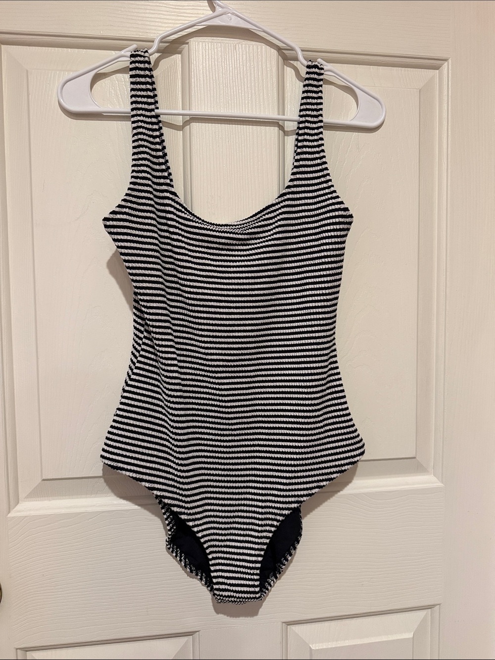 aerie Black and White Striped One-Piece Swimsuit